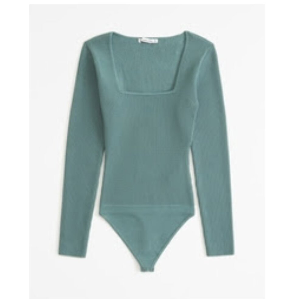 Abercrombie and Fitch Long-Sleeve Ottoman Squareneck Bodysuit